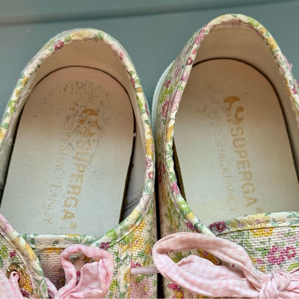 LoveShackFancy x Superga Floral Canvas Sneakers with Pink Accents - Picture 5 of 11
